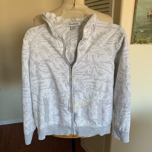 Tommy Bahama Gray Textured Zip-Up Hoodie